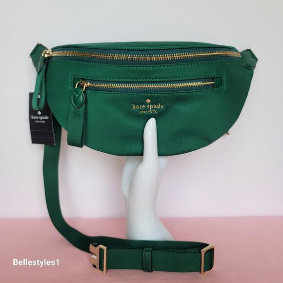 KATE SPADE BELT Bag Chelsea KSNYL Nylon BELT Bag- Deep Jade color🎈 - Picture 1 of 16